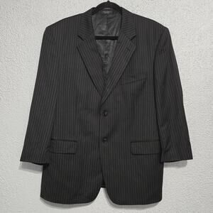 Jones New York Women's Pinstripe Wool Blazer Size 18W Business Dark Academia